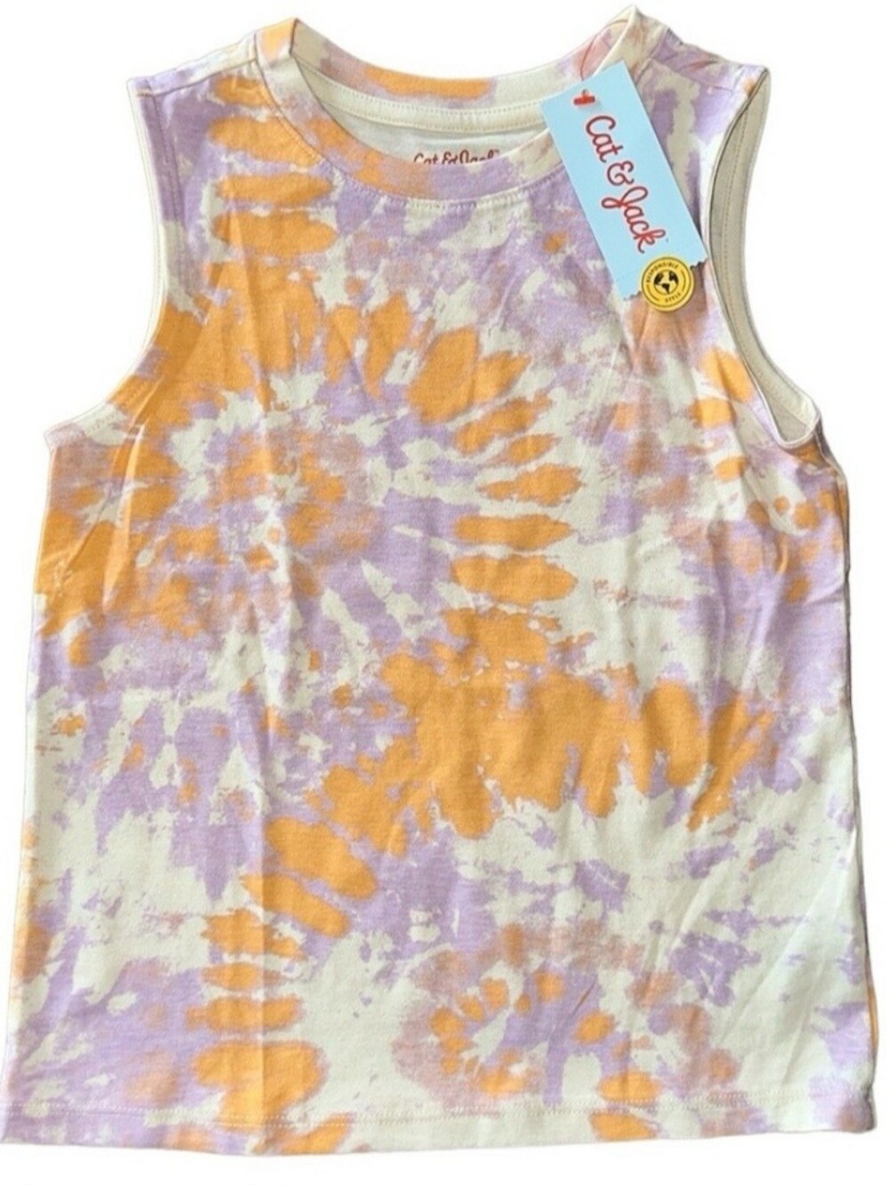 Cat & Jack Boys Tie-Dye Tank Top - Purple, Orange & Cream